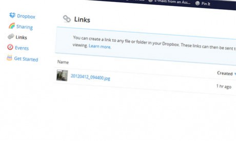 Publikus linkek a Dropbox webes felületén